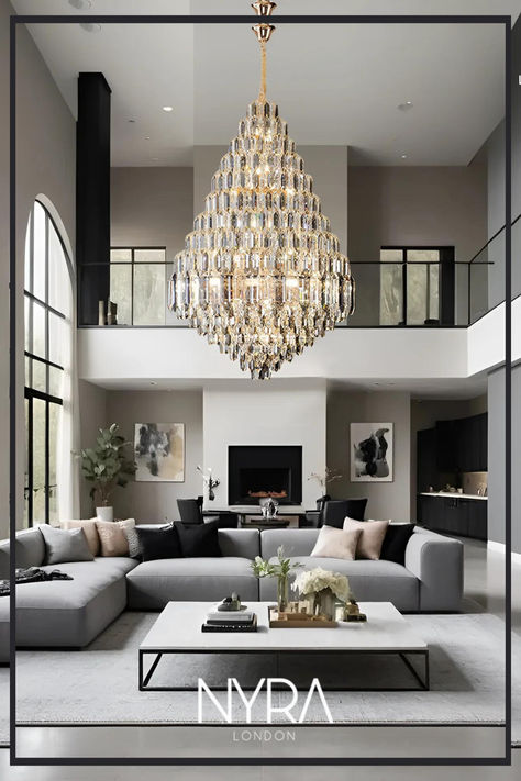 ✨Transform your entryway into a grand statement with Nyralondon's luxurious chandeliers! Elevate your home's first impression with stunning designs that blend elegance and functionality. Perfect for welcoming guests in style! 💡🏡  Shop now for the perfect chandelier to light up your space. #HomeDecor #LuxuryLighting #EntrywayGoals #ChandelierLove #InteriorInspiration #Nyralondon ✨ Foyer Designs, Big Chandelier, Entryway Chandelier, Luxury Chandeliers, Foyer Ideas, Foyer Chandelier, Floor Tile Design, Staircase Chandelier, Foyer Design