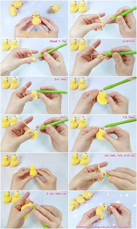 Crochet Jeep Duck, Crochet Duck Keychain Pattern Free, Crochet Duck Keychain, Crochet Duck, Keychain Pattern, Fall Crochet Patterns, Crocheting Ideas, Quick Crochet Patterns, Crochet Keychain Pattern