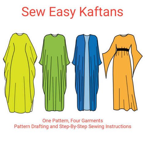 Kaftan Dress Pattern, Kaftan Pattern, Dress Sketch, Kaftan Designs, Garment Pattern, Sewing Instructions, Maxi Dress Pattern, Sew Easy, Easy Sewing Patterns