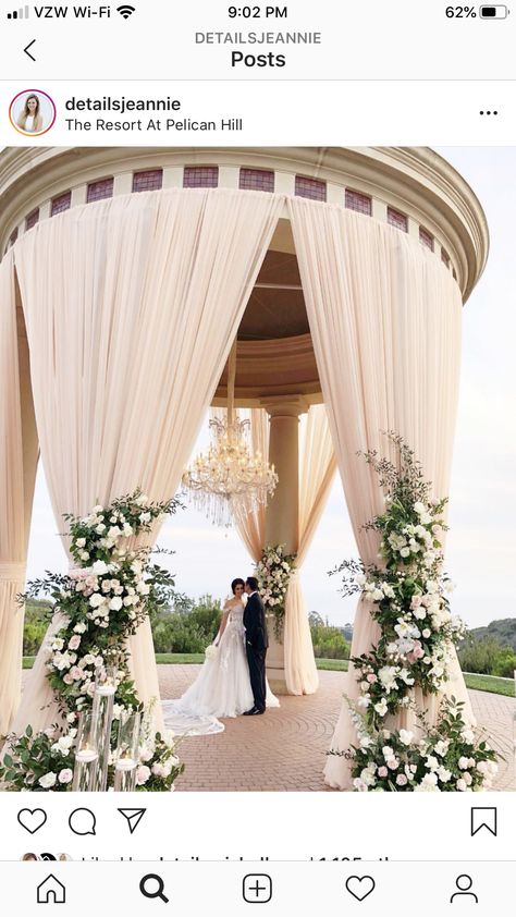 Square Gazebo, Ceremony Arch Decor, Tiffany Blue Wedding Theme, Wedding Aisles, Pelican Hill Wedding, Beach Wedding Decorations Reception, Beach Wedding Flowers, Beautiful Beach Wedding, Commitment Ceremony