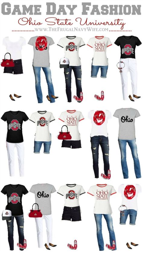 Ohio State Game Day Outfit, Ohio State Apparel, Build Your Own Wardrobe, Ohio State Outfit, Tailgate Outfits, Project 333, Tailgate Outfit, Navy Wife, Vision Boards