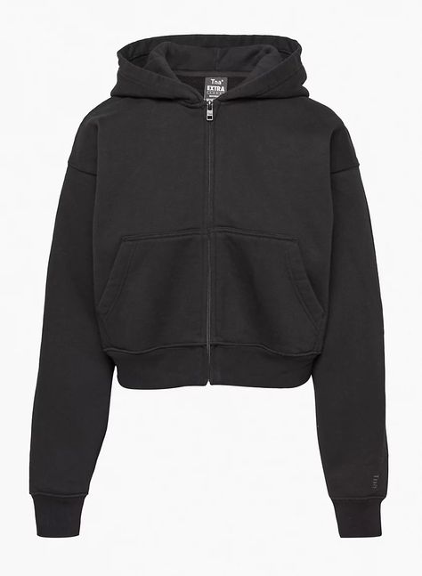 Tna Extra Fleece Boyfriend Boxy Zip-Up Hoodie - Black Black Zip Up, Black Zip Ups, Cute Everyday Outfits, Zip Up, Black Hoodie, Everyday Outfits, Dream Closet, Zip Ups, Athletic Jacket