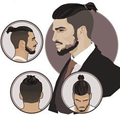 coiffure viking, illustration de man bun, undercut, barbe longue, petite queue de cheval, moustache Man Bun Top Knot, Man Bun Haircut, Man Bun Undercut, Man Bun Hairstyles, Undercut Designs, Undercut Men, Top Knot Hairstyles, Viking Hair, Cartoon Hair