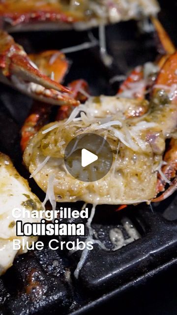 Brandy Gordon on Instagram: "If you love chargrilled oysters, you will absolutely love these chargrilled Louisiana blue crabs.   This recipe is super easy. Make your marinade and allow the clean crabs to marinate for 15-30 mins max. Place each crab face down on a hot grill, flip and repeat. Douse them in butter sauce and top with Parmesan. These were definitely restaurant quality in taste and I can’t wait until crab season to try this on large ones!  Save this to impress your guests at your summer barbecue. Comment below for the full recipe.   What’s your favorite way to prepare crabs? I love them boiled but this may give it a run for its money!" Blue Crab Recipe Dishes, Blue Crab Recipe, Chargrilled Oysters Recipe, Crab Sauce Recipe, Blue Crab Recipes, Grilled Crab, Lobster Dishes, Grilled Oysters, Crab Meat Recipes