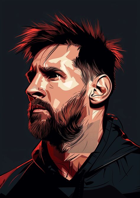 Messi Illustration Art, Messi Portrait, Messi Drawing, Messi Art, Lionel Messi Posters, Marvel Art Drawings, Sport Posters, Sigma Art, رسم كاريكاتير