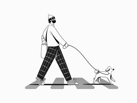 Hipster Dog, Caracter Design, Love Coffee, Dog Illustration, Creative Mind, Illustration Artists, Walking By, Coffee Art, Dog Walking