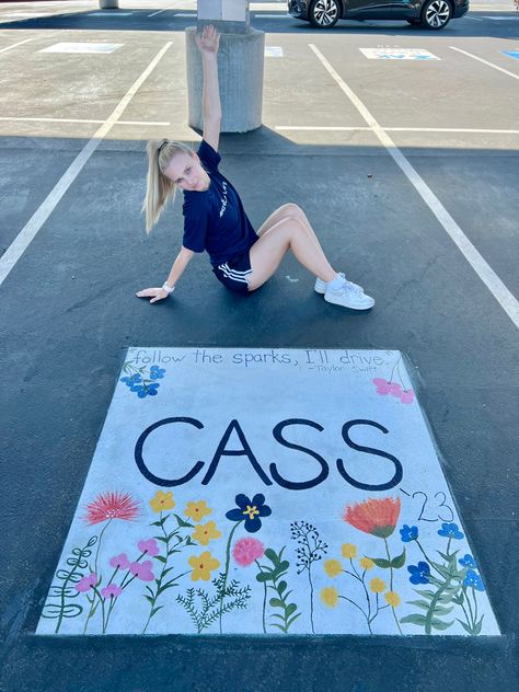 Seinor parking spot, seinor parking ideas, 2023, senior, senior year, 2023 seinors, floral, Taylor Swift, inspo pics, seinor parking painting ideas, cute painting ideas, class of 2023, flowers, boho, Taylor Swift quote, graduating senior Senior Canvas Painting, Senior Square Painting, Senior Square Painting Ideas, Senior Parking Spot Painting Taylor Swift, Senior Parking Spot Ideas Taylor Swift, Painted Parking Spots Taylor Swift, Senior Parking Spaces Flowers, Senior Block Painting Ideas, Flowers Parking Spot