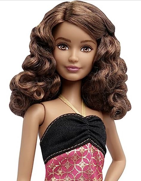 Barbie Curly Hair, Face Mold, Doll Clothes Barbie, Black Dolls, Barbie Fashionista, Black Doll, Fashion Icon, Petite Size, Barbie Fashion