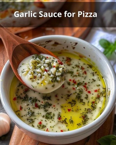 (1) Recipes Vista | Flavorful Garlic Herb Pizza Sauce Delight | Facebook Greek Pizza Sauce, Low Sodium Pizza Sauce, Garlic Sauce For Pizza, Herb Pizza, Sauce For Pizza, Pizza Sauces, Lean Meal Plan, White Pizza Sauce, Greek Pizza