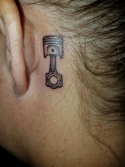 Tiny piston Piston Tattoo, Engine Tattoo, Tattoo People, Small Tattoos For Guys, Best Friend Tattoos, Cross Tattoo, Friend Tattoos, Ink Ideas, Fine Line Tattoos