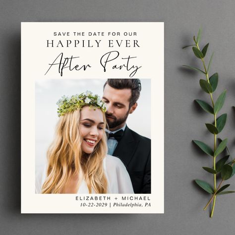 Post Wedding Reception Save The Date Cream Announcement Postcard Post Wedding Reception, Blush Wedding Reception, Happily Ever After Party, Ever After Party, Pink Wedding Receptions, Reception Invitation, Wedding Reception Design, Wedding Reception Invitations, Simple Typography