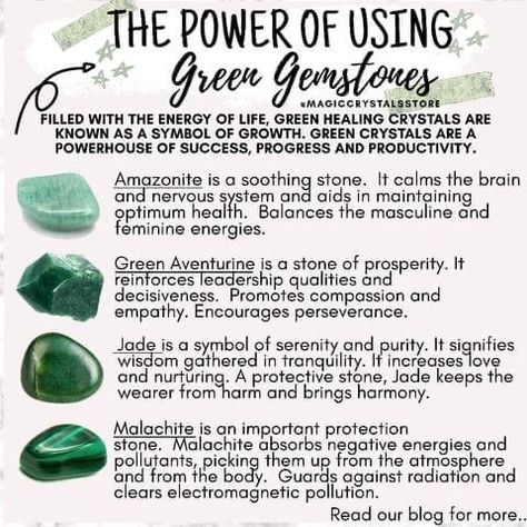 Jade Crystal Meaning, Energy Stones Crystal Healing, Magic Rocks, Aventurine Meaning, Green Jade Crystal, Crystals Healing Grids, Pictures Of Crystals, Crystal Tips, Crystal Healing Chart