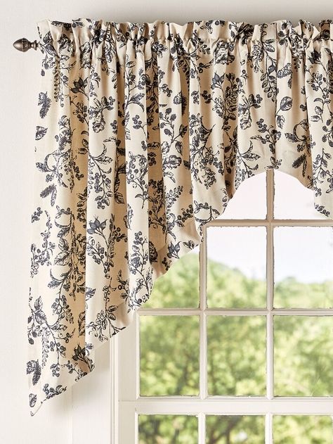 Country French Bedroom, Rideaux Shabby Chic, Window Swags, Country Style Curtains, Swag Curtains, Vermont Country Store, Pocket Curtains, French Bedroom, Country Curtains