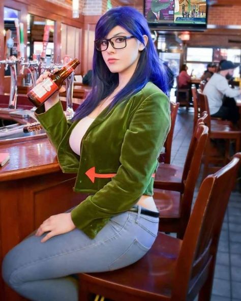 Diane Nguyen, Tv Girls, Best Cosplay, Cute Woman, Blue Hair, Cosplay Costumes, Red Leather Jacket, Leather Jacket, Hair