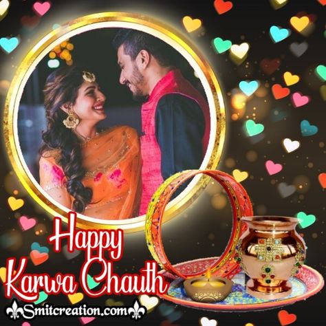 Karwa Chauth Frames Happy Karva Chauth Photo, Karwa Chauth Photoshoot, Karvachauth Photoshoot, Creative Photo Frames, Happy Durga Puja, Karva Chauth, Disney Character Drawing, Beautiful Butterfly Pictures, Mother Pictures