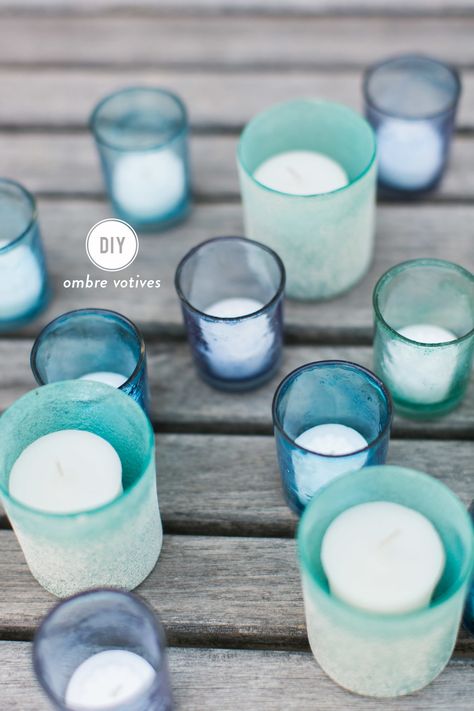 Inspired by the pale shades of sea glass and the prettiest outdoor wares from Pier 1 Imports, we set out to craft a tablescape that is worthy of a summer celebration. Taking simple pieces with natural textures and a range of blue and green hues, we set the scene for an outdoor party that feels elegant […] Do It Yourself Quotes, Sea Glass Wedding, Diy Nautical, Style Me Pretty Living, Nautical Diy, Nautical Pillows, Diy Ombre, Summer Celebration, Coastal Wedding