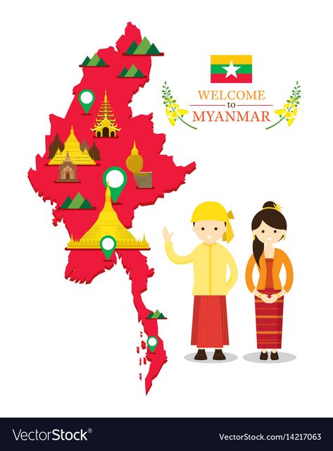 Myanmar Tattoo, Myanmar Map, Clothing Vector, Dance Vector, Traditional Dance, Draw On Photos, Girls Cartoon Art, Culture Travel, Traditional Clothing