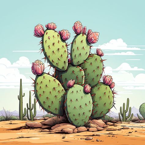 Yucca Plant Tattoo New Mexico, Prickly Pear Cactus Illustration, Nm Tattoo, Cactus Cartoon, Cartoon Cactus, Cactus Clipart, Arizona Cactus, Paper Png, Cartoon Png