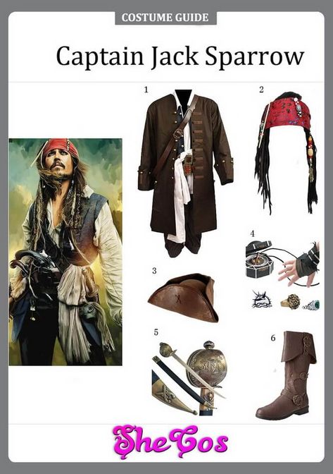 Jack Sparrow Costume Diy, Jack Sparrow Costume Kids, Jack Sparrow Halloween Costume, Captain Jack Sparrow Costume, Jack Sparrow Halloween, Pirates Outfit, Jack Sparrow Cosplay, Cartoon Halloween Costumes, Jack Sparrow Costume