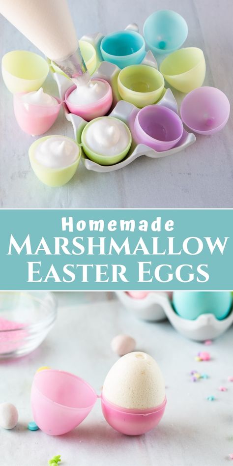 These homemade marshmallow Easter eggs are so cute and a surprisingly simple treat for your Easter basket or brunch, so try this kid-friendly holiday recipe today! Marshmallow Easter Eggs, Kid Friendly Holiday Recipes, Marshmallow Treats With Peeps, Easter Treats With M&ms, Easter Pretzels With M&ms, Marshmallow Eggs, Easter Marshmallow, Creative Easter Baskets, Easter Sweets