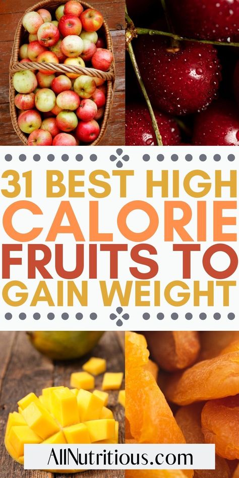 If you are looking for the best foods to help you gain weight healthily you will love these incredible high calorie fruits. These nutritious and delicious fruits for weight gain will help you easily up your calorie intake with healthy foods. Vegan Weight Gain, Healthy High Calorie Foods, High Calorie Foods, Gain Meals, High Calorie Smoothies, Weight Gaining, High Calorie Snacks, Healthy Weight Gain Foods, Protein Fruit