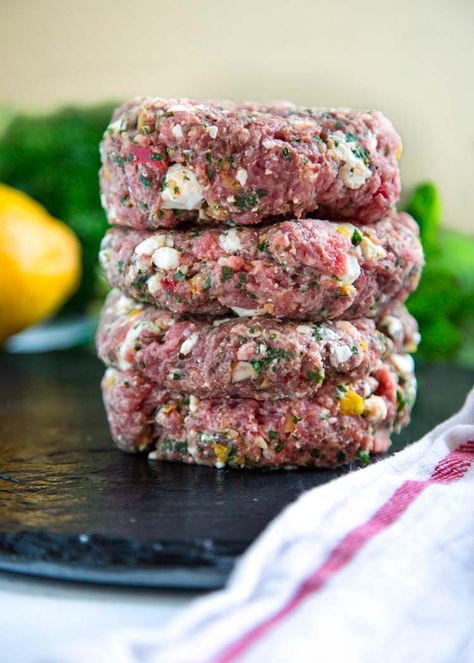 Lamb And Feta Burgers, Best Lamb Burger Recipe, Lamb Hamburger Recipes, Lamb Sliders Burger Recipes, Lamb Smash Burger, Ground Lamb Seasoning, Lamb Patties Recipes, Ground Lamb Burger Recipes, Lamb Burgers With Tzatziki