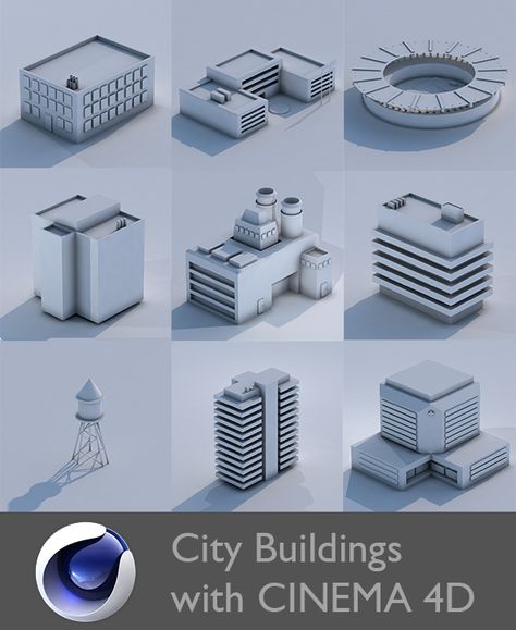 Low Poly City Building Collection - 3DOcean Item for Sale Low Poly Building, Fun Apartment, Low Poly City, Circular Buildings, Minecraft Modern, Cinema 4d Tutorial, City Hospital, Minecraft Plans, 3d Architecture