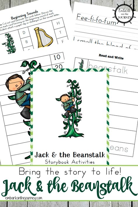 Free Jack and the Beanstalk Printables Jack And The Beanstalk Activities, Free Homeschool Printables, Fairy Tale Theme, Jack And The Beanstalk, Activities For Children, Homeschool Printables, Free Homeschool, Educational Printables, Preschool Printables