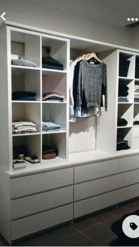 Kallax Dressing Room, Dressing Kallax Ikea, Dressing Ikea Hack, Ikea Hacks Storage, Kallax Inspiration, Best Diy Ikea, Ikea Kallax Ideas, Dressing Diy, Etagere Kallax Ikea