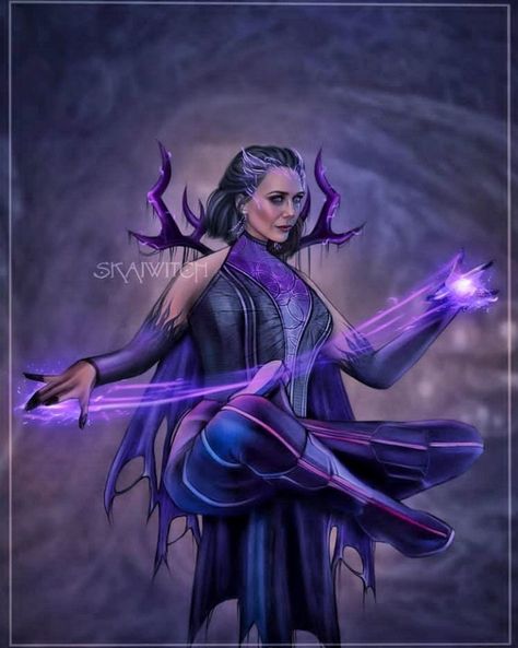 Jomark Magbanua on Twitter: "Wanda Maximoff in her short hair and dark magic era 🔥 ©skaiwitch #ScarletWitch #MultiverseOfMadness… " Scarlet Witch Concept Art, Marvel Concept Art, Witch Powers, Elizabeth Olsen Scarlet Witch, Scarlet Witch Marvel, Marvel Superhero Posters, Dark Magic, Scarlett Witch, Art Costume