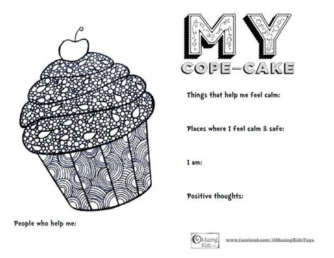 My Cope-Cake - free printable from OMazing Kids Coping Skills Therapy Activity, Coping Skills Elementary, Coping Skills Arts And Crafts, Birthday Therapy Activities, Coping Skills Group Activities, Coping Skills Worksheets For Kids, Expressive Therapy Activities, Drawing Therapy Activities, Kids Counseling Activities