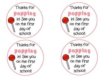 Back to School Gift Tag (Lollipop) Lollipop Back To School Gift, Blow Pop Back To School, Blow Pops, Free Printable Tags, Back To School Night, School Labels, Free Teacher, Back To School Gift, Meet The Teacher