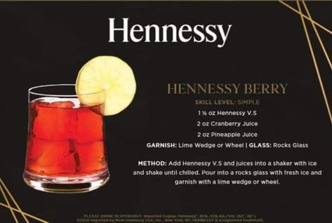 Henny Drinks, Ankle Tattoo Cover Up, Hennessy Drinks, Cranberry Cocktail Recipe, Hennessy Vs, Cranberry Cocktail, Tattoo Cover, Lime Wedge, Ankle Tattoo