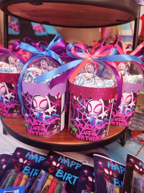 Ghost Spidey Birthday Party Ideas, Gwen Birthday Party, Spider Gwen Birthday Party, Spidergirl Birthday Party, Ghost Spider Birthday Party, Spider Gwen Birthday, Ghost Spider Birthday, Spider Birthday Party, Birthday Party Tea Party