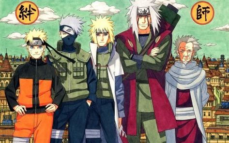 Anime Naruto Jiraiya (Naruto) Kakashi Hatake Minato Namikaze Hiruzen Sarutobi Naruto Uzumaki Fond d'écran Naruto Jiraiya, Naruto Images, Naruto Kakashi, Bleach Manga, Character Wallpaper, Kakashi Hatake, Naruto Wallpaper, Naruto Art, Naruto Characters