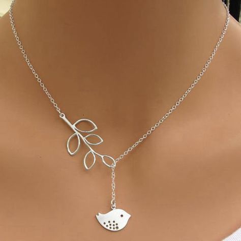 Leaves Bird Cross Infinity Pendant Clavicle Necklace Body Chains, Charm Necklace Silver, Bird Necklace, Bird Pendant, Sterling Necklaces, Infinity Necklace, Leaf Necklace, Leaf Pendant, Lariat Necklace