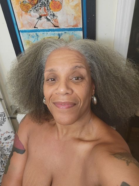 6 years Natural Grey Grey Natural Hair, Gray Afro, Affordable Trendy Clothes, Going Gray Gracefully, Grey Hair Inspiration, Natural Gray Hair, Short Hairstyles For Thick Hair, Ship Paintings, Blow Out