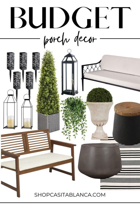 Make a stylish first impression with modern front porch decor ideas for spring! Explore small porch designs and outdoor living space inspiration to update your home's exterior and enhance its curb appeal for the new season. Front Porch Styling, Modern Front Porch Decor, Porch Styling, Modern Front Porches, Modern Front Porch, Spring Front Porch, Small Porch, Porch Styles, Front Porch Decor Ideas