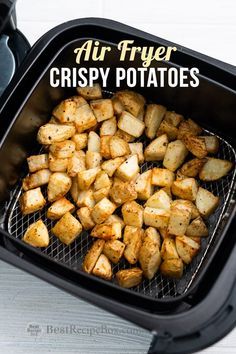 Air Fry Potatoes, Potatoes Crispy, Crispy Roast Potatoes, Crispy Garlic, Roasted Potato Recipes, Air Fryer Oven Recipes, Air Fry Recipes, Air Fryer Recipes Chicken, Roast Potatoes