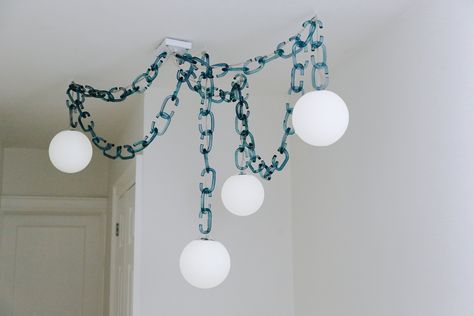 Emma Chamberlain Chandelier, Ikea Mirror Hack, Budget Friendly Christmas Gifts, The Sorry Girls, Giant Mirror, Arch Digest, Colorful Chandelier, Statement Chandelier, Ikea Mirror