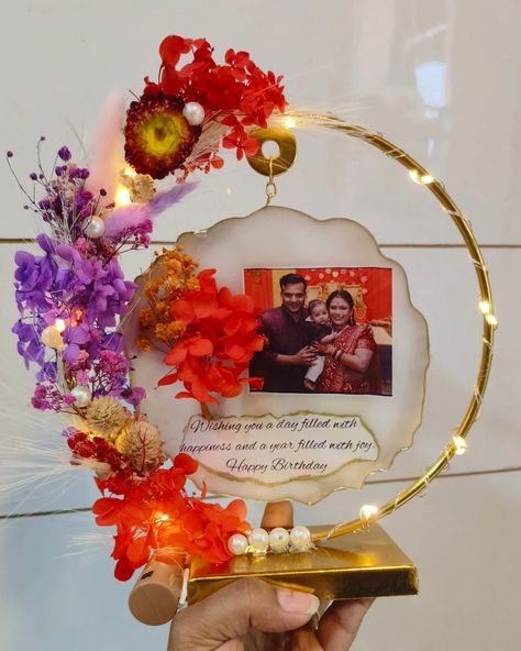 Resin frame with metal stand ❤️ 6inch frame size... Metal stand 8inch With light and fully decorated #anniversary #love #customised #personalised Resin Frame, Metal Stand, Frame Sizes, Happy Birthday, Frame, On Instagram, Quick Saves, Instagram