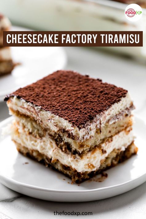 Give a perfect ending to your meal with the Cheesecake Factory Tiramisu recipe. Top this dessert with ground chocolate and whipped cream, and you are good to serve. Just click on the link available here! #cheesecakefactorytiramisu #cheesecakefactorytiramisurecipe #cheesecakefactoryrecipes #tiramisurecipes #copycatrecipes Homemade Tiramisu Recipe, Everyday Cookies, Cheesecake Factory Copycat, Homemade Tiramisu, Cheesecake Factory Recipes, Dorie Greenspan, Italian Dessert, Make Ahead Desserts, Tiramisu Recipe