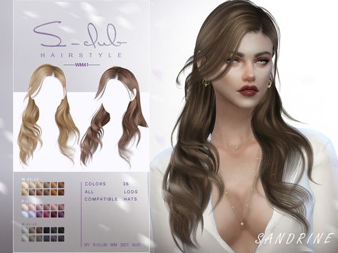 Medium Length Wavy Hair, Sims 4 Tsr, Sims 4 Cas Mods, Pelo Sims, Sims 4 Dresses, Club Hairstyles, The Sims 4 Download, Sims Four, Sims4 Clothes