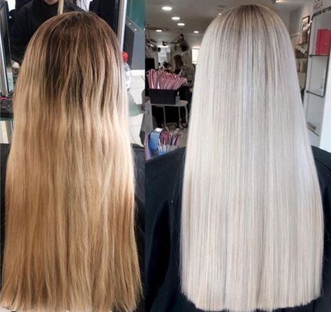 ¿Que número de tinte es el rubio platinado?¿Y el platino dorado o cenizo? Grey Blonde Hair, Grey Blonde, Pretty Lights, Platinum Blonde, Blonde Balayage, Hair Transformation, Gorgeous Hair, Dyed Hair, Balayage