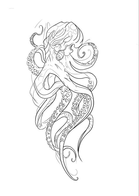 Sketch Greek Mythology, Mythical Tattoos, Greek Mythology Tattoo Ideas, Mythology Tattoo Ideas, Siren Tattoo, Kraken Logo, Octopus Drawing, Octopus Tattoo Design, Octopus Tattoos