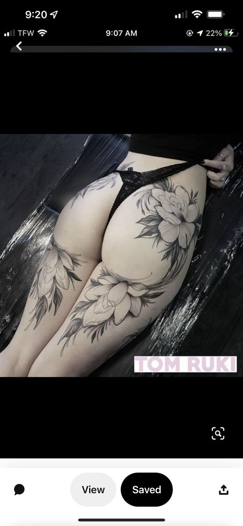 Bum Tattoo Women, Bum Tattoo, Hip Thigh Tattoos, Hip Tattoos Women, Leg Tattoos Women, Stomach Tattoos, Thigh Tattoos Women, Swipe Right, Hip Tattoo