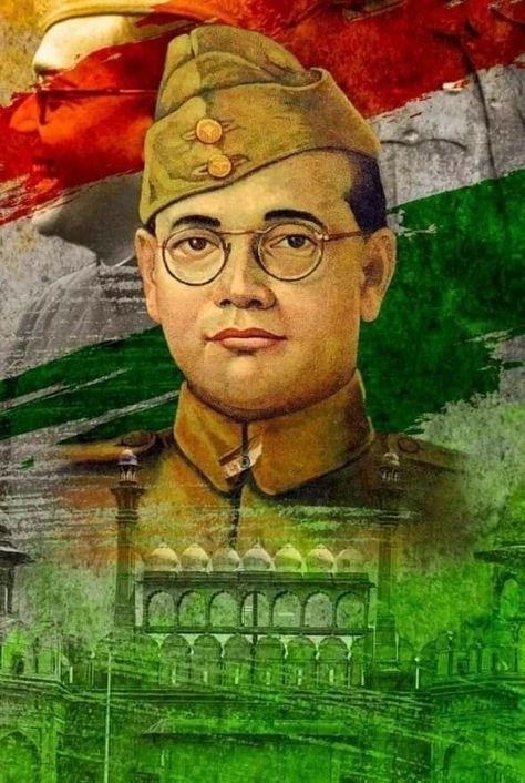 Indian Flag Pic, Netaji Subhash Chandra Bose, Subhash Chandra Bose, Freedom Fighters Of India, Independence Day Wallpaper, Independence Day Drawing, Indian Freedom Fighters, Indian Flag Images, Oil Pastel Drawings Easy