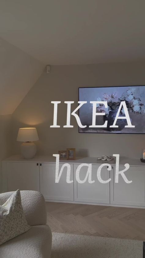 IKEA Hacks & Ideas | Inspiration | Gadgets | Houseware & more | ⚒️ IKEA BESTA Hack ⚒️ @lintemporel.home embarked on a creative journey 🚀 to design custom-made furniture, ultimately choosing the BESTA... | Instagram High Baseboards, Ikea Tv Console, Ikea Tv Unit, Built In Tv Cabinet, Decor Hacks Diy, Ikea Hack Living Room, Living Room Buffet, Ikea Bestå Hack, Besta Hack