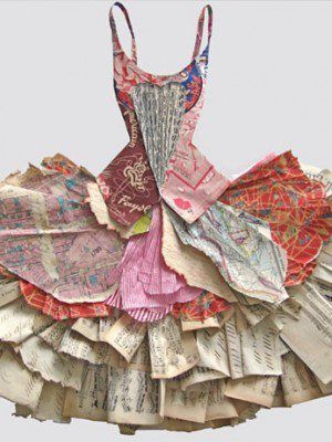 Peter Clark paper dress Arrangements An arrangement of paper , could be inspiration for GCSE question Arrangements Kollage Konst, Paper Clothes, Paper Fashion, Charcoal Drawings, Paper Dress, Art Dress, Paper Sculpture, Old Books, Paper Doll