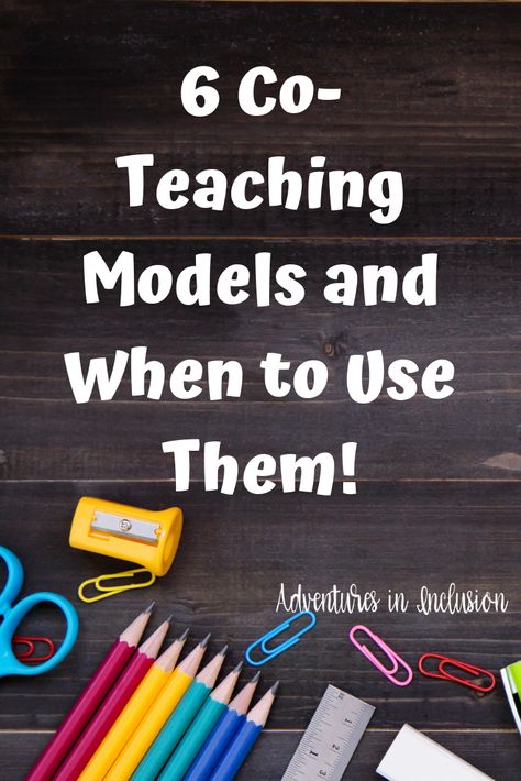 Co-Teaching Models #CoTeach #MiddleSchool #Inclusion #SpecialEducation #AdventuresinInclusion Inclusion Teacher, Collaborative Teaching, Middle School Special Education, Team Teaching, High School Special Education, Co Teaching, Coaching Teachers, Teaching Special Education, Teacher Lessons